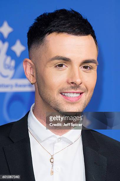 Jaymi Hensley from Union J arrives for the National Lottery Awards 2016 at The London Studios on September 9, 2016 in London, England.