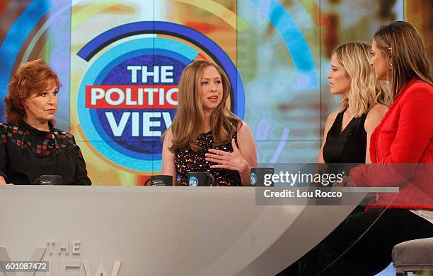 Chelsea Clinton visits "THE VIEW," 9/9/16 airing on the Walt Disney Television via Getty Images Television Network. JOY BEHAR, CHELSEA CLINTON, SARA...