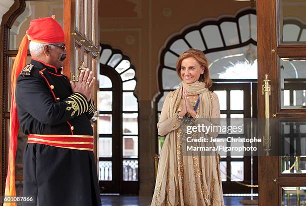 Lucia Silvestri, creative director at Bulgari is photographed for Le Figaro on February 15, 2016 in Jaipur, India. While in India Silvestri meets...