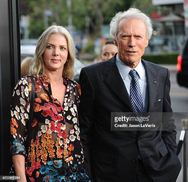 Director Clint Eastwood and Christina Sandera attend a screening of "Sully" at Directors Guild Of America on September 8, 2016 in Los Angeles,...