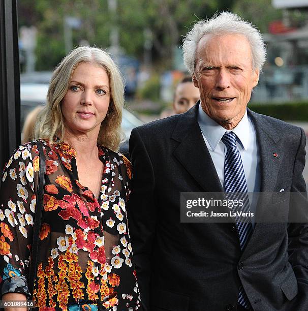 Director Clint Eastwood and Christina Sandera attend a screening of "Sully" at Directors Guild Of America on September 8, 2016 in Los Angeles,...