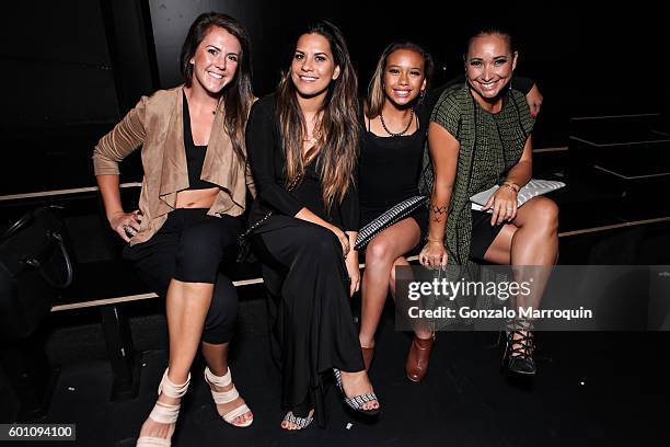 Festa Radoni,Kimie Miner,Anu Desoto, and Malia Kaaihqe front row at the Oday Shakar - Backstage - September 2016 - New York Fashion Week: The Showsat...