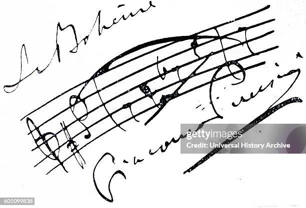 Autograph of Giacomo Puccini an Italian composer. Dated 19th Century.