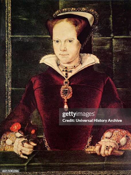 Portrait of Mary I of England Her executions of Protestants led to the posthumous sobriquet 'Bloody Mary'. Dated 16th Century.