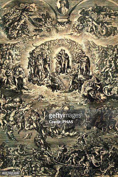 Martino Rota . Dalmatian artist. The Last Judgment, 1569. Engraving after a work of Michelangelo. Blanton Museum of Art, Austin, United States.