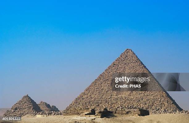Egypt. The Great Pyramid of Giza called the Pyramid of Menkaure, the smallest of the three Pyramids. Tomb of the Fourth Dynasty Egyptian Pharaoh...