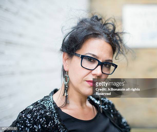 beautiful european mature woman - jc bonassin foto e immagini stock