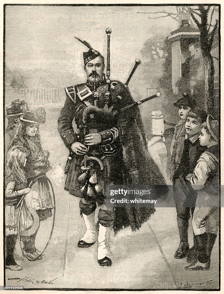 Gaitero escocés del siglo XIX