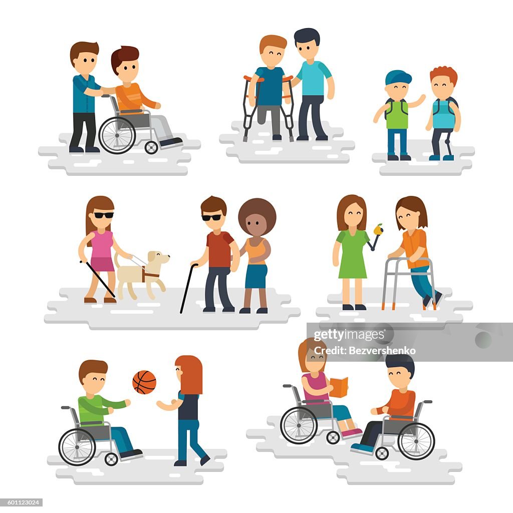 Disability Person Vector Flat High-Res Vector Graphic - Getty Images