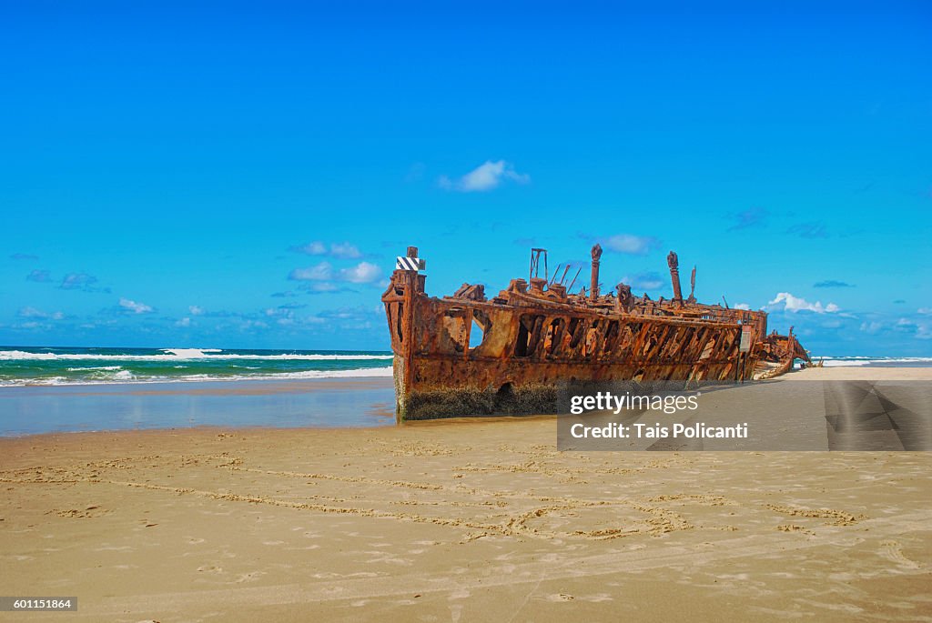 S.S. Maheno (shipwreck) at Fraser Island, Queensland, Australia, Oceania