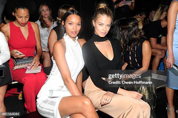 Models Lais Ribeiro and Hailey Clauson attend the Cushnie et Ochs front row during New York Fashion Week: The Shows at The Dock, Skylight at Moynihan...