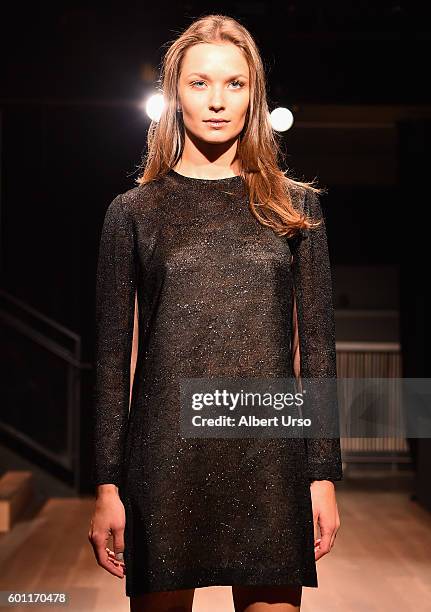 Model walks the runway at Olivine Gabbro Presentation during New York Fashion Week: The Shows September 2016 at Samsung 837 on September 9, 2016 in...