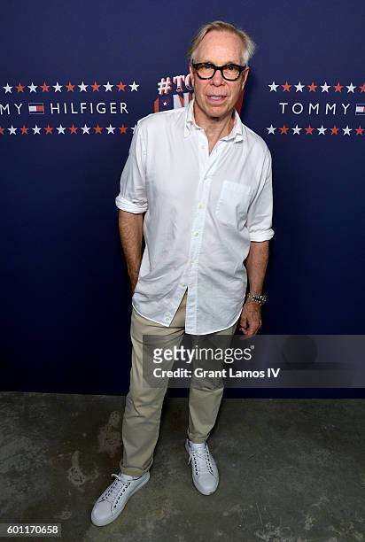 Fashion designer Tommy Hilfiger attends the #TOMMYNOW Women's Fashion Show during New York Fashion Week at Pier 16 on September 9, 2016 in New York...