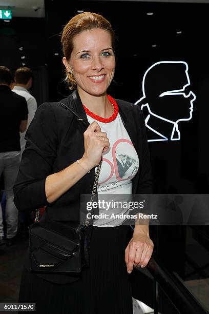 Miriam Lange attends KARL LAGERFELD at the Vogue Fashion's Night Out on September 9, 2016 in Duesseldorf, Germany.