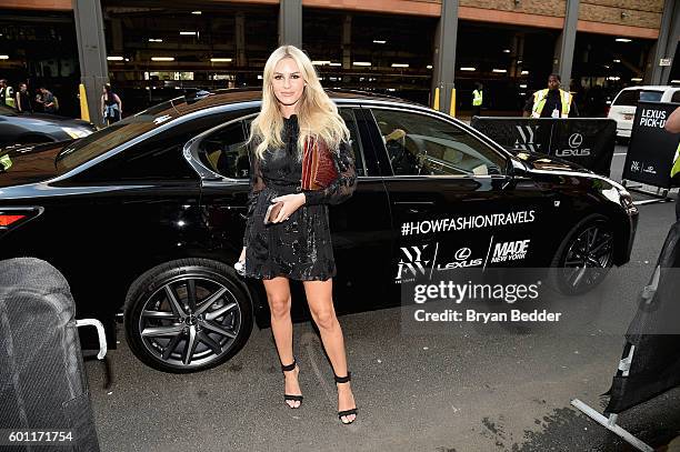 Writer Morgan Stewart at Lexus arrivals during New York Fashion Week: The Shows September 2016 at The Gallery, Skylight at Clarkson Sq on September...