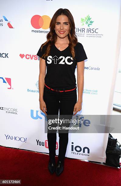 In this handout photo provided by American Broadcasting Companies Inc, actress Karla Souza attends Stand Up To Cancer , a program of the...