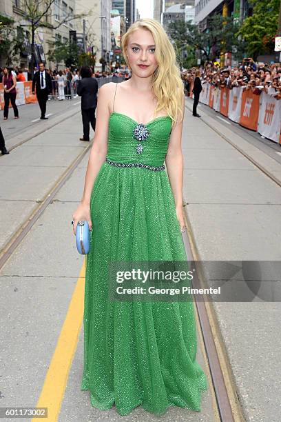 Actress Dakota Fanning attends the "American Pastoral" during the 2016 Toronto International Film Festival premiere at Princess of Wales Theatre on...