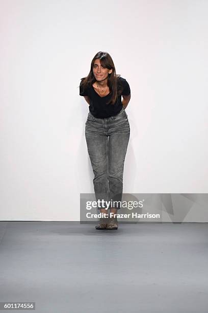 Francesca Liberatore takes a bow after the finale at the Marist Reprise: Francesca Liberatore fashion show during New York Fashion Week: The Shows at...
