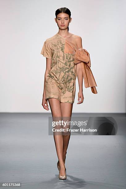 Model walks the runway at the Marist Reprise: Francesca Liberatore fashion show during New York Fashion Week: The Shows at The Dock, Skylight at...