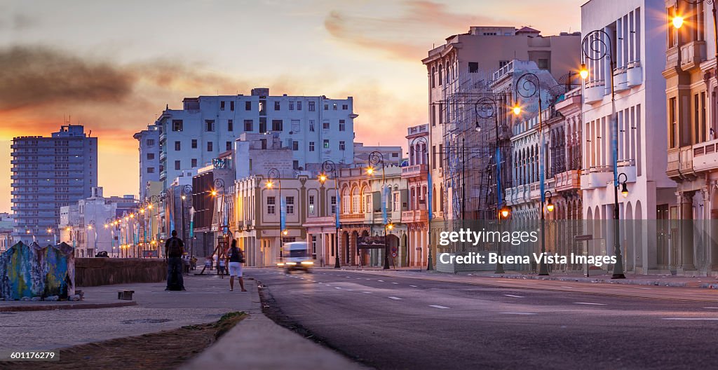 The Malecon of Havana at sunrise