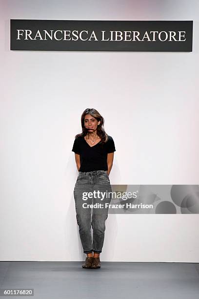 Francesca Liberatore poses on the runway at the Marist Reprise: Francesca Liberatore fashion show during New York Fashion Week: The Shows at The...