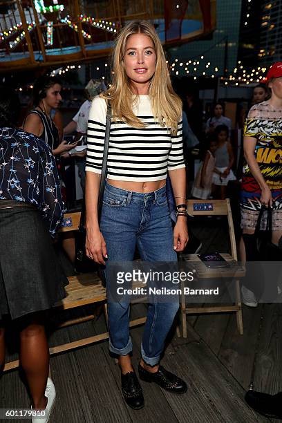 Doutzen Kroes attends the #TOMMYNOW Women's Fashion Show during New York Fashion Week at Pier 16 on September 9, 2016 in New York City.