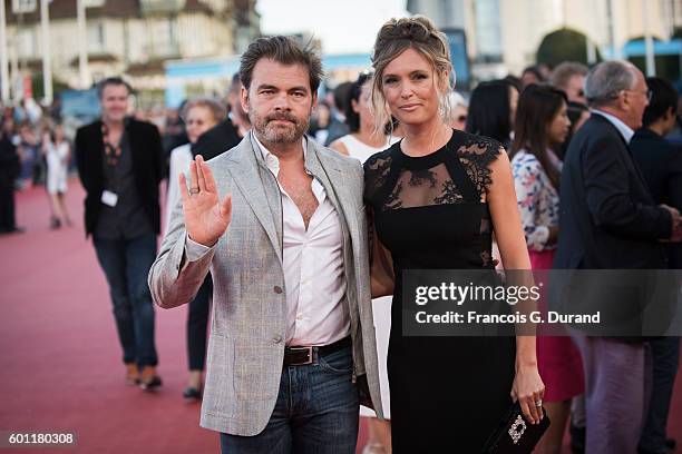 Clovis Cornillac and Lilou Fogli attend the "Imperium" Premiere during the 42nd Deauville American Film Festival on September 9, 2016 in Deauville,...