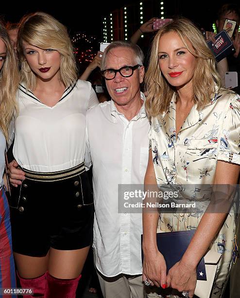 Singer-songwriter Taylor Swift, fashion designerTommy Hilfiger, Dee Hilfiger attend the #TOMMYNOW Women's Fashion Show during New York Fashion Week...