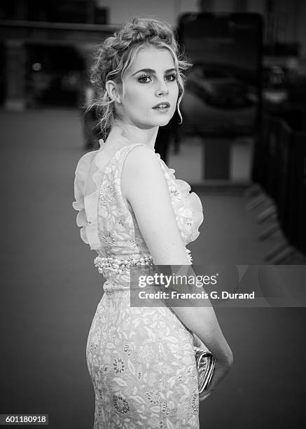 Lucy Boynton attends the "In Dubious Battle" Premiere during the 42nd Deauville American Film Festival on September 5, 2016 in Deauville, France.