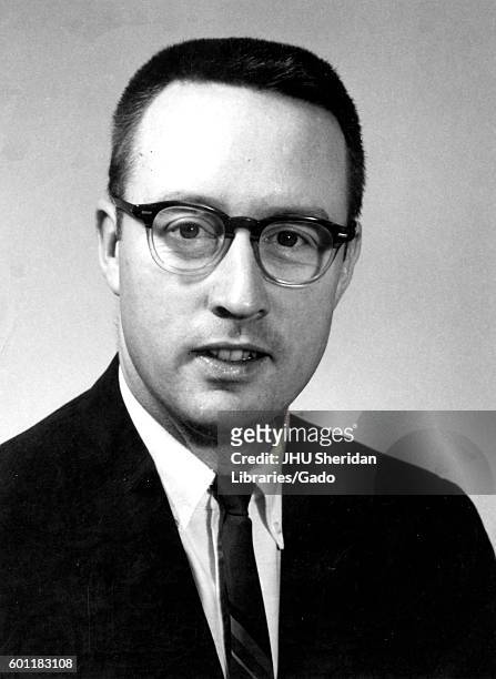 Chest up portrait of psychology professor and researcher William Edward Edmonston, Jr, 1960. .