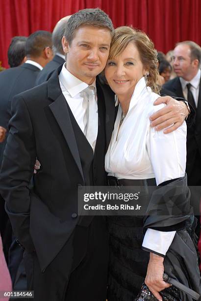 Portrait of actor Jeremy Renner and his mother, Valerie Cearley, as they pose together at the Kodak Theater during the 82nd Academy Awards,...