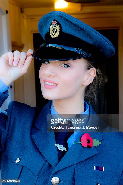 raf girl in uniform - bavosi in cambridgeshire stock pictures, royalty-free photos & images