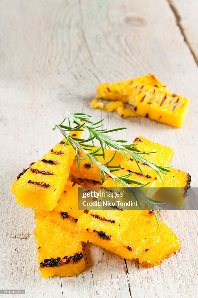 Grilled polenta with rosemary