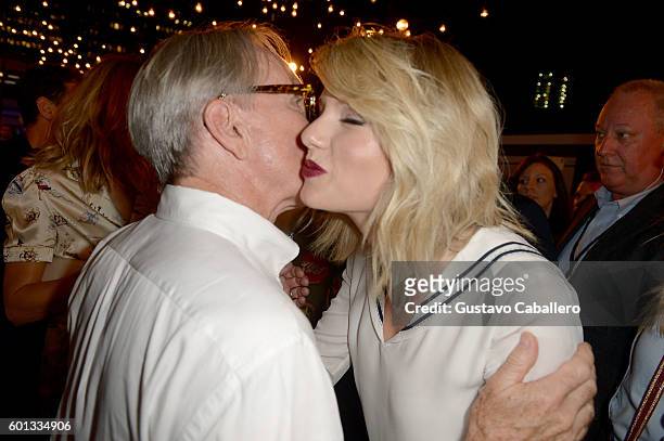 Fashion designer Tommy Hilfiger and Taylor Swift attend the #TOMMYNOW Women's Fashion Show during New York Fashion Week at Pier 16 on September 9,...
