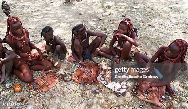 ovahimba tribal kids - opuwo tribe bildbanksfoton och bilder