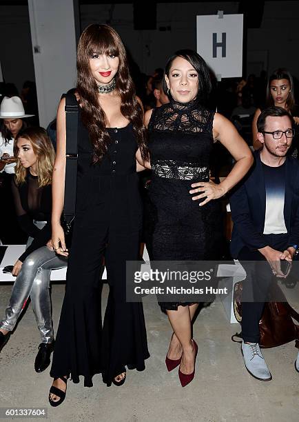 Actresses Jackie Cruz and Selenis Leyva attend the Nicole Miller spring 2017 show - Front Row - September 2016 - New York Fashion Week: The Shows at...