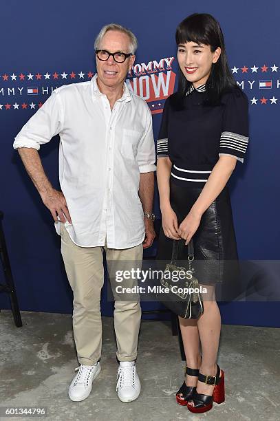 Designer Tommy Hilfiger poses backstage at the #TOMMYNOW Women's Fashion Show during New York Fashion Week at Pier 16 on September 9, 2016 in New...