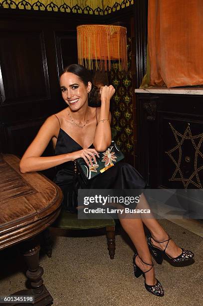 Louise Roe attends the Gemfields In Conversation Cocktail Party during New York Fashion Week: The Shows September 2016 at The Jane Hotel on September...