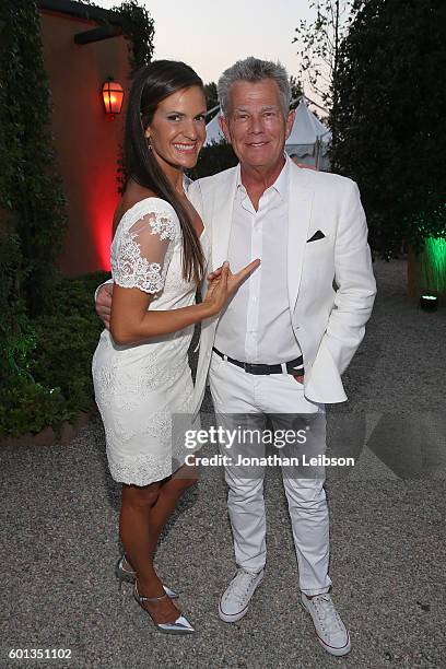 Veronica Bocelli and David Foster attend a dinner and reception at Andrea Bocelli's country home as part of Celebrity Fight Night Italy benefiting...