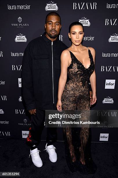 Kanye West and Kim Kardashian West attend Harper's Bazaar's celebration of "ICONS By Carine Roitfeld" presented by Infor, Laura Mercier, and Stella...