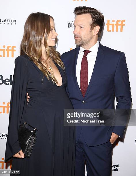 Olivia Wilde and Jason Sudeikis arrive at the 2016 Toronto International Film Festival - "Colossal" premiere held at Ryerson Theatre on September 9,...