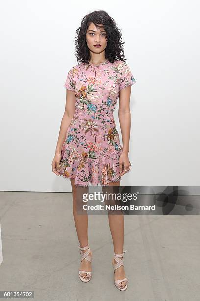 Model Shanina Shaik attends the Zimmermann Spring 2017 show during New York Fashion Week at Metropolitan Pavilion West on September 9, 2016 in New...