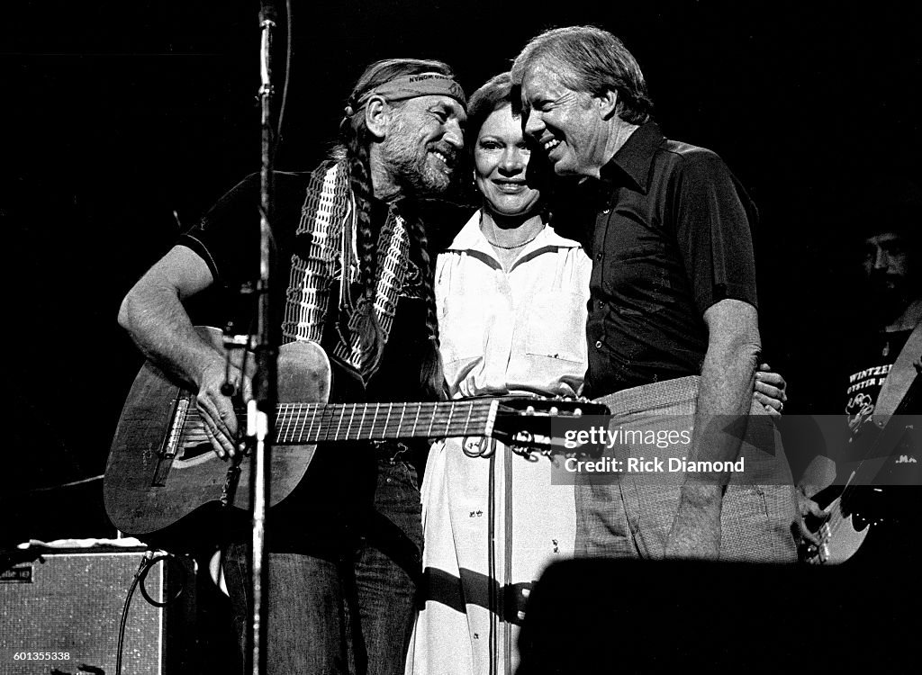 Jimmy And Rosalynn Carter Join Willie Nelson in Atlanta