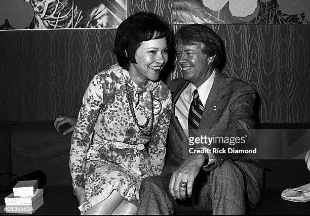 February 14: Jimmy Carter and Rosalynn Carter attend Former Governor of Georgia Jimmy Carter's fundraiser for his 1976 Presidential run at Royal...