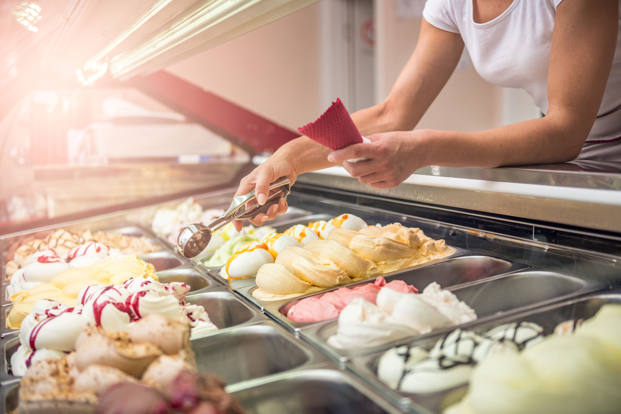 serving ice cream