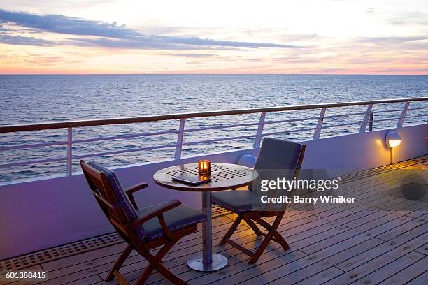 pair of yacht deck chairs awaiting couple - spartan cruiser stock pictures, royalty-free photos & images