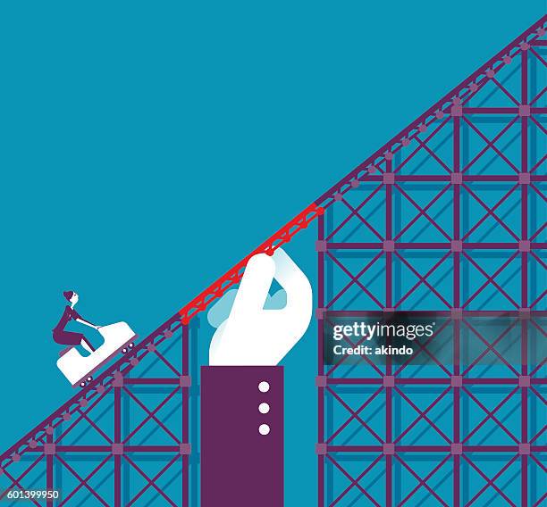 support in a roller coaster - rollercoaster stock illustrations