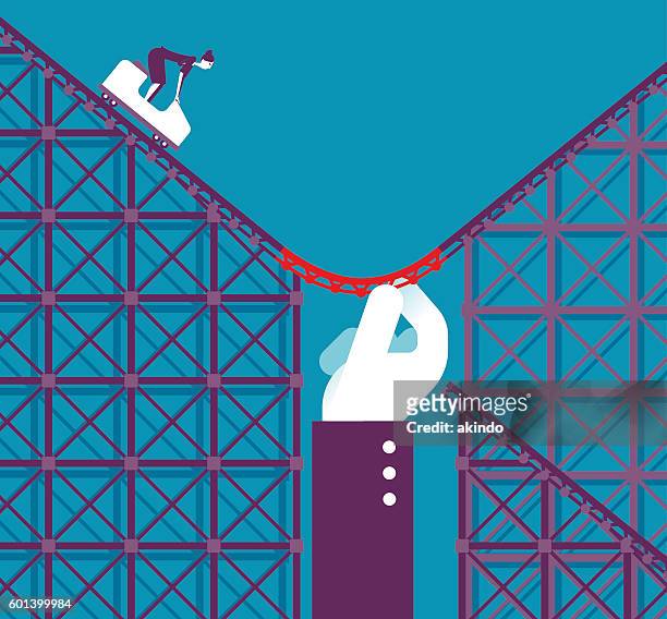 support in a roller coaster - carnival ride stock illustrations