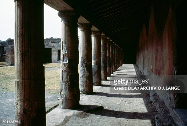 Portico of the palaestra, Stabian Baths, Pompeii , Campania, Italy. Roman civilisation, 2nd century BC.