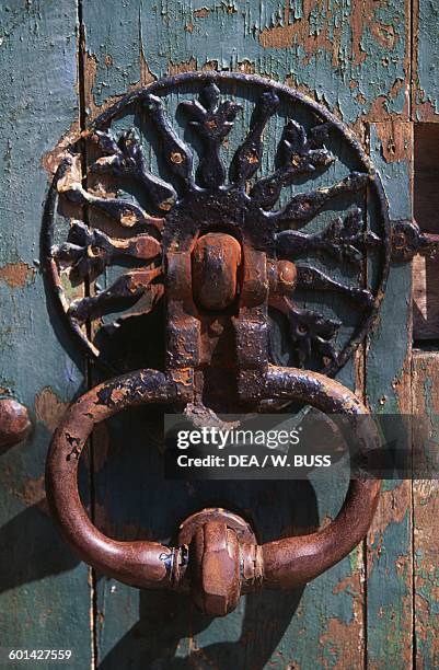Iron door knocker of Chateau de Sable, 1715-1750, technical centre of the National Library of France, Pays de la Loire. France, 18th century.